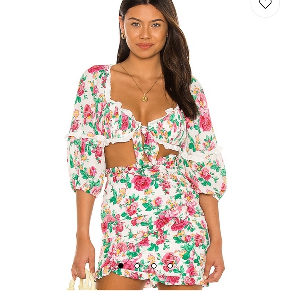 FOR LOVE AND LEMONS IMOGI CROP TOP AND SKIRT SIZE XS - Picture 1 of 7